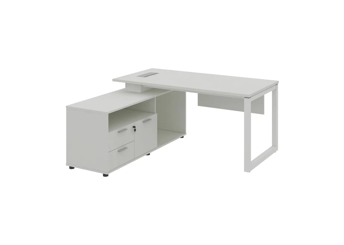 Base L-shaped Manager Table with Storage