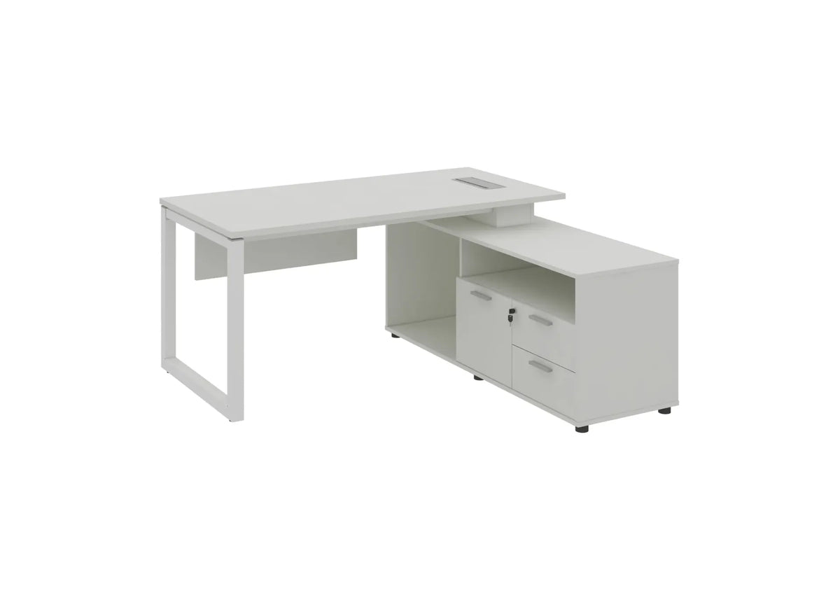 Base L-shaped Manager Table with Storage