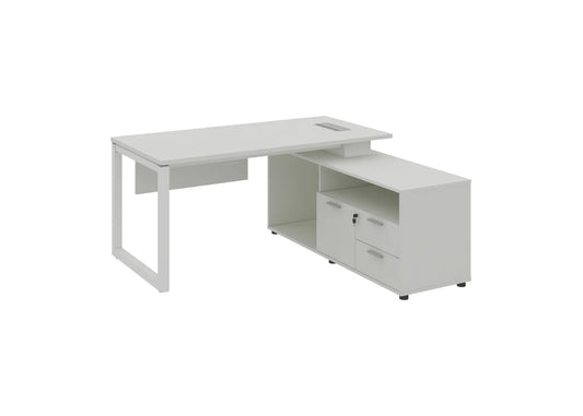 Base L-shaped Manager Table with Storage