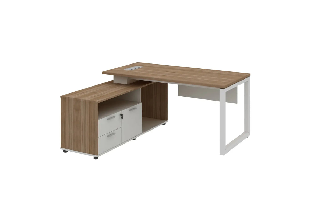 Base L-shaped Manager Table with Storage