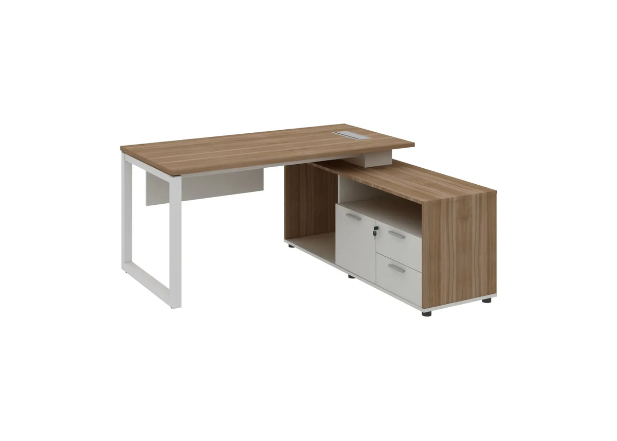 Base L-shaped Manager Table with Storage