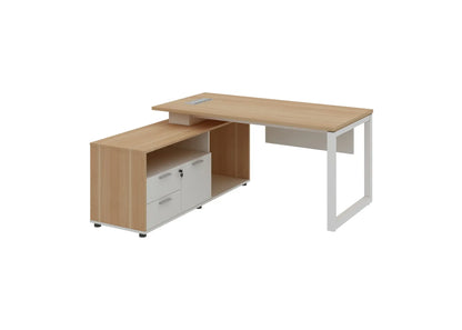 Base L-shaped Manager Table with Storage