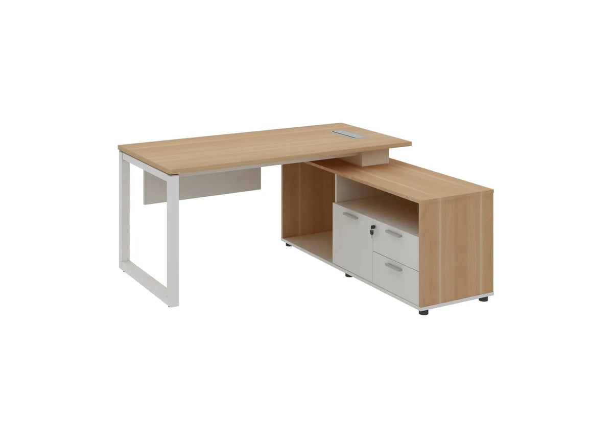 Base L-shaped Manager Table with Storage