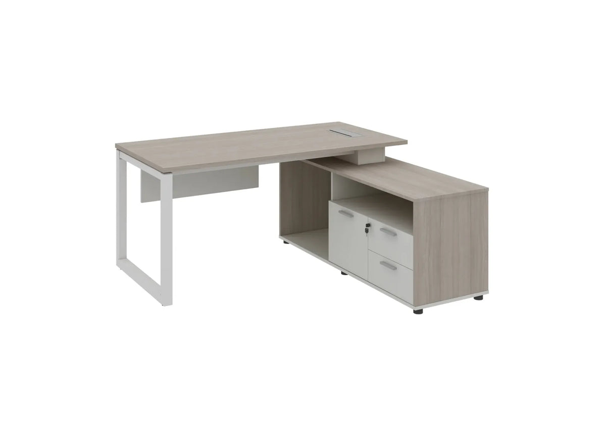 Base L-shaped Manager Table with Storage