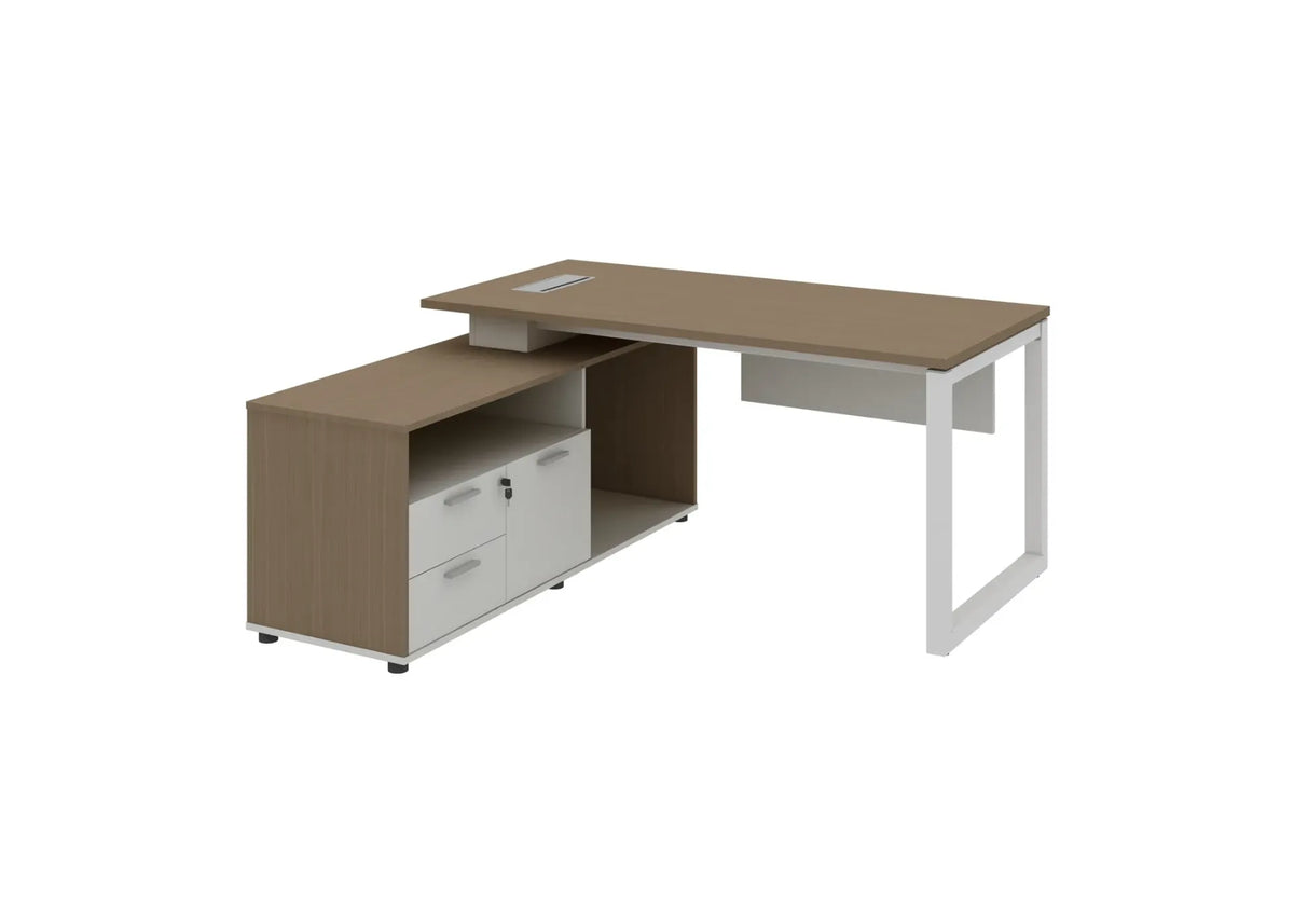 Base L-shaped Manager Table with Storage