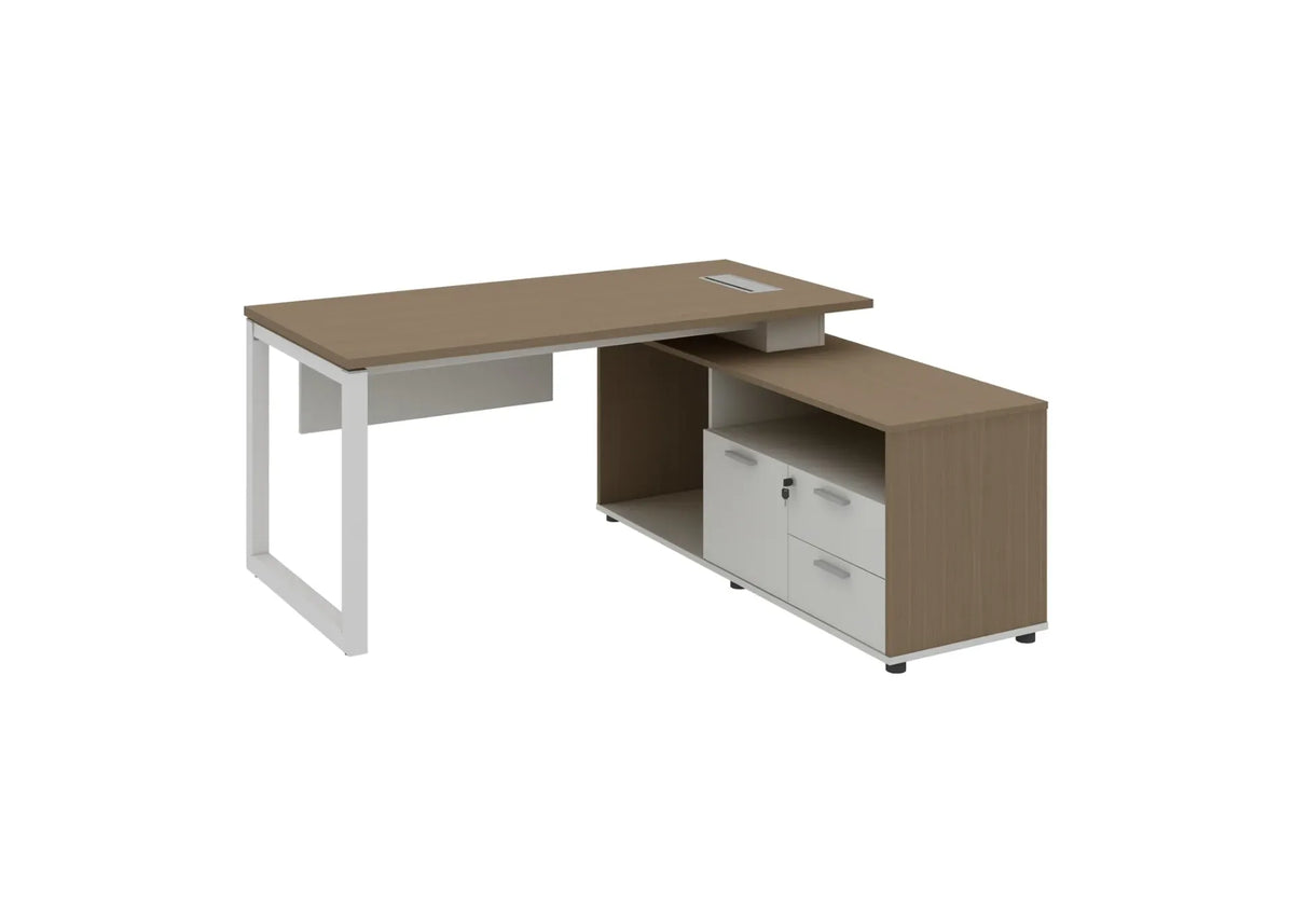 Base L-shaped Manager Table with Storage
