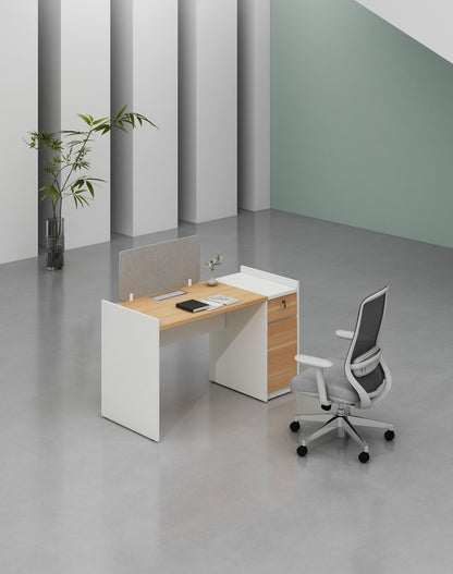 Feta Series- Single side one person workstation with Pedestal having 1 drawer and 1 filing cabinet