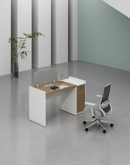 Feta Series- Single side one person workstation with Pedestal having 1 drawer and 1 filing cabinet