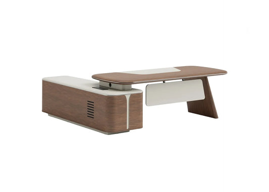 Diego L-shaped Veneer Executive Table